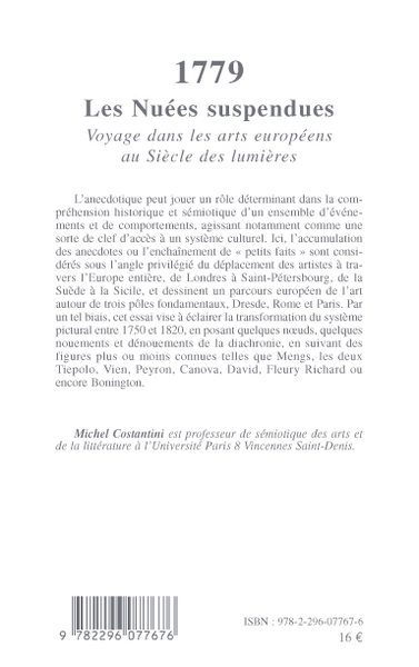 1779, Les nuées suspendues - Voyage dans les arts européens au Siècle des Lumières (9782296077676-back-cover)