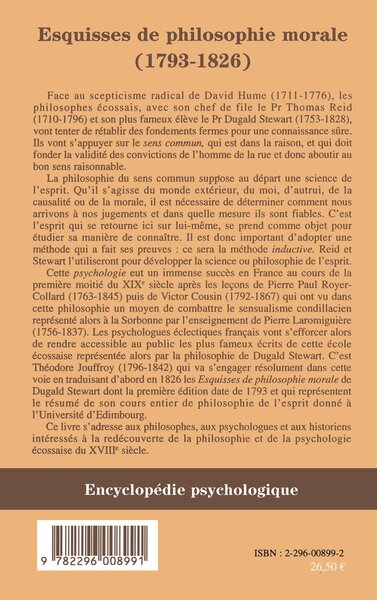 Esquisses de la philosophie morale (1793-1826) (9782296008991-back-cover)