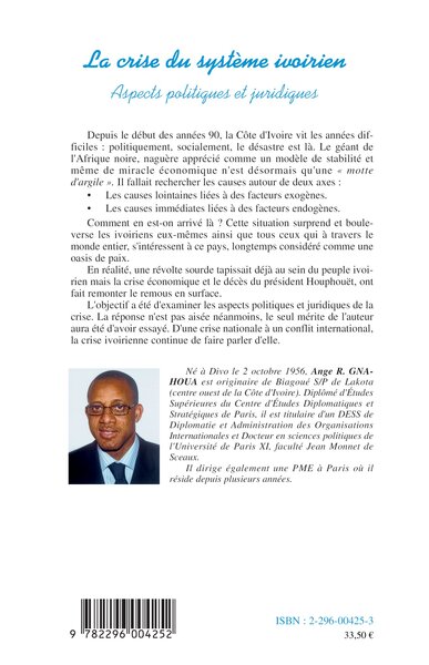 La crise du système ivoirien, Aspects politiques et juridiques (9782296004252-back-cover)