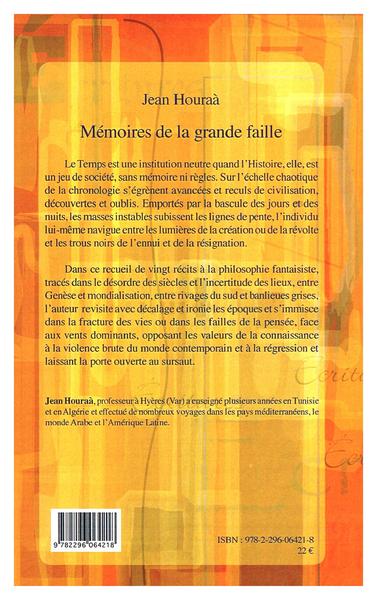 Mémoires de la grande faille (9782296064218-back-cover)