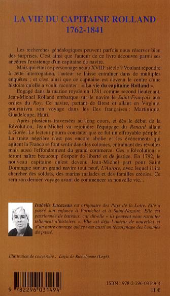 La vie du capitaine Rolland, 1762-1841 (9782296031494-back-cover)