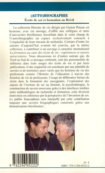 (Auto) biographie, Ecrits de soi et formation au Brésil (9782296052222-back-cover)