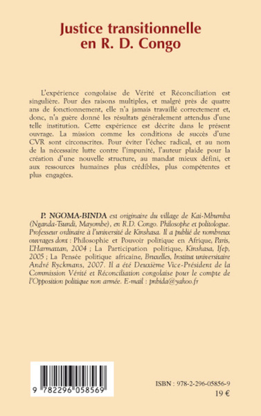Justice transitionnelle en RD Congo (9782296058569-back-cover)