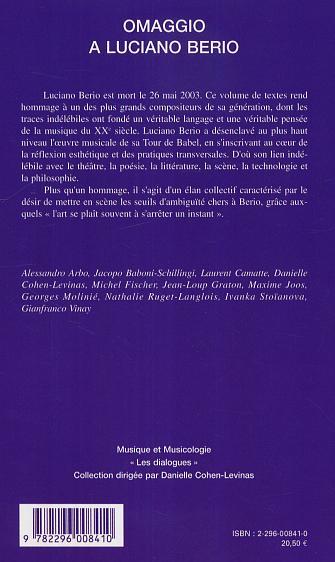 Omaggio a Luciano Berio (9782296008410-back-cover)