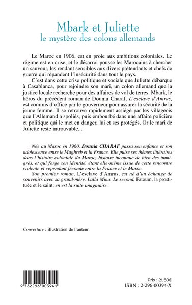 Mbark et Juliette, Le mystère des colons allemands (9782296003941-back-cover)
