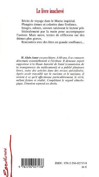 Le livre inachevé, Et autres textes (9782296027138-back-cover)