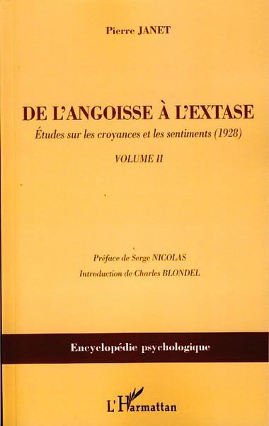 De l'angoisse à l'extase, Etudes sur les croyances et les sentiments (1928) - Volume 2 (9782296078284-front-cover)