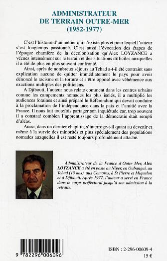 Administrateur de terrain Outre-Mer (1952-1977) (9782296006096-back-cover)