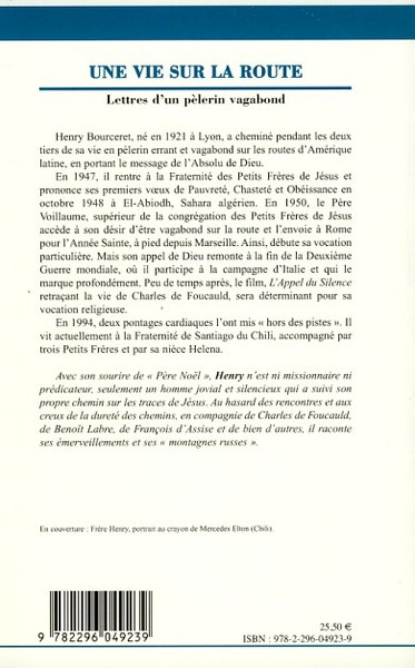 Une vie sur la route, Lettres d'un pèlerin vagabond - Tome 1 (1950-1954) (9782296049239-back-cover)