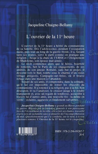 L'ouvrier de la 11ème heure (9782296092877-back-cover)