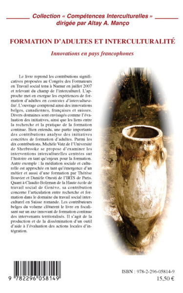 Formation d'adultes et interculturalité, Innovations en pays francophones (9782296058149-back-cover)