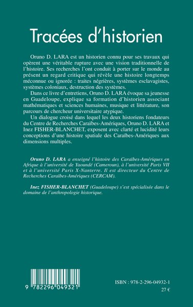 Tracées d'historien, Entretiens avec Inez Fisher-Blanchet (9782296049321-back-cover)