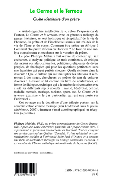 Le Germe et le Terreau, Quête identitaire d'un prêtre (9782296075948-back-cover)