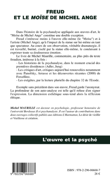 Freud et le Moïse de Michel Ange (9782296066687-back-cover)