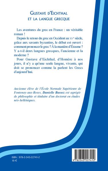 Gustave d'Eichthal et la langue grecque (9782343227412-back-cover)