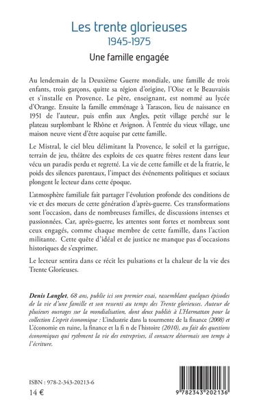 Les trente glorieuses, 1945-1975 - Une famille engagée (9782343202136-back-cover)