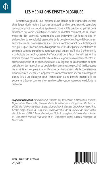 Les médiations épistémologiques, Perspectives sur Edgar Morin (9782343222868-back-cover)