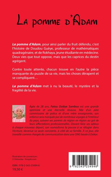 La pomme d'Adam, Roman (9782343234946-back-cover)