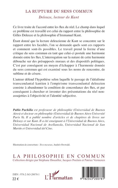 La rupture du sens commun, Deleuze, lecteur de Kant (9782343200781-back-cover)