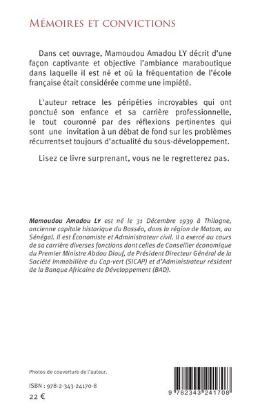 Mémoires et convictions (9782343241708-back-cover)