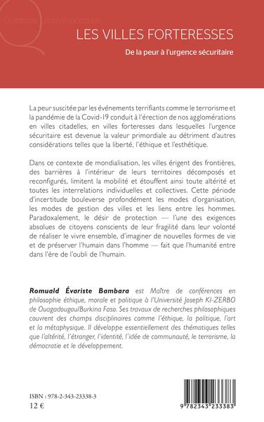 Les villes forteresses, De la peur à l'urgence sécuritaire (9782343233383-back-cover)