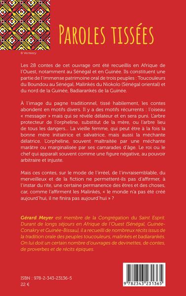 Paroles tissées. Sénégal et Guinée (9782343231365-back-cover)