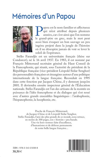 Mémoires d'un Papou, Suivis d'anecdotes et cocasseries (9782343210308-back-cover)