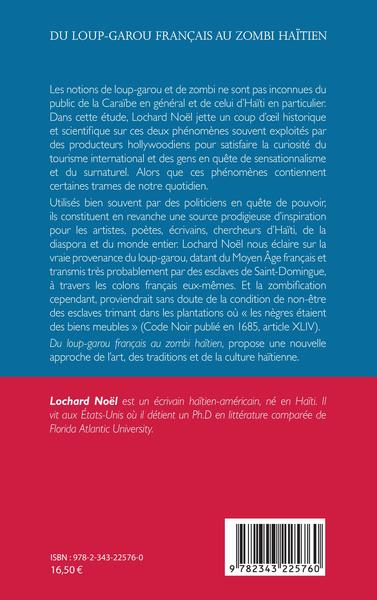 Du loup-garou français au zombi haïtien (9782343225760-back-cover)