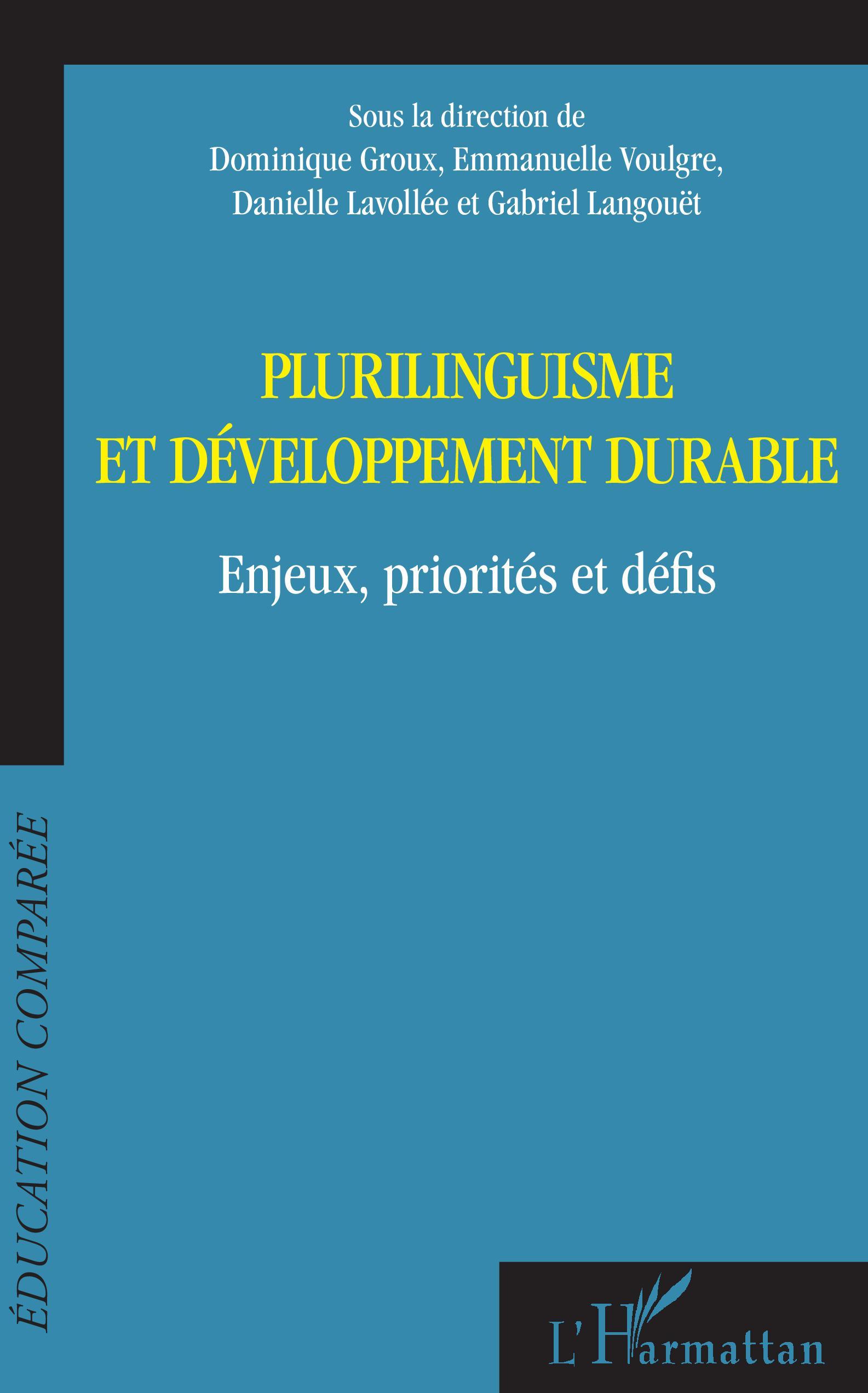 Plurilinguisme et développement durable, Enjeux, priorités et défis (9782343201238-front-cover)