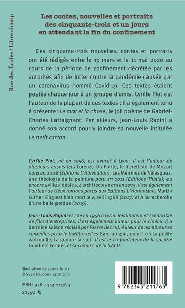 Les contes, nouvelles et portraits des cinquante-trois et un jours en attendant la fin du confinement (9782343211763-back-cover)