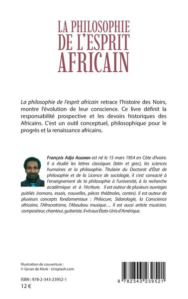 La philosophie de l'esprit africain (9782343239521-back-cover)