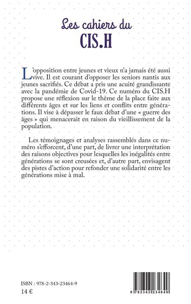 CAHIERS DU CIS.H, Longévité : quelles solidarité et équité intergénérationnelles, Les Cahiers du CIS.H n°2 (9782343234649-back-cover)