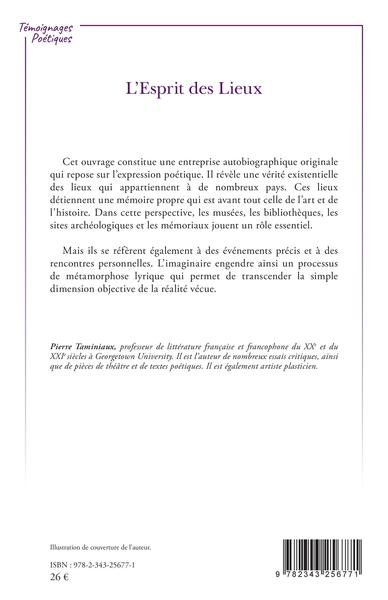L'Esprit des Lieux, Mémoires poétiques (9782343256771-back-cover)