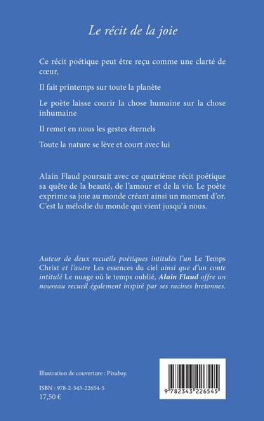 Le récit de la joie, Récit poétique (9782343226545-back-cover)