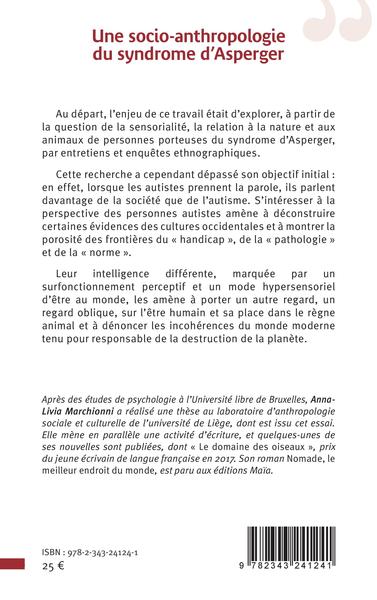 Une socio-anthropologie du syndrome d'Asperger, Regards obliques sur le monde moderne (9782343241241-back-cover)