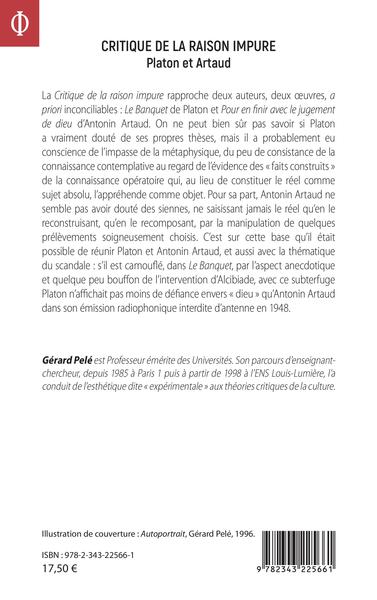 Critique de la raison impure, Platon et Artaud (9782343225661-back-cover)