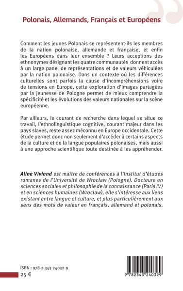 Polonais, Allemands, Français et Européens, Une étude ethnolinguistique (9782343240329-back-cover)