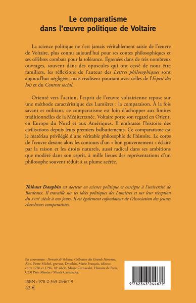 Le comparatisme dans l'oeuvre politique de Voltaire (9782343244679-back-cover)