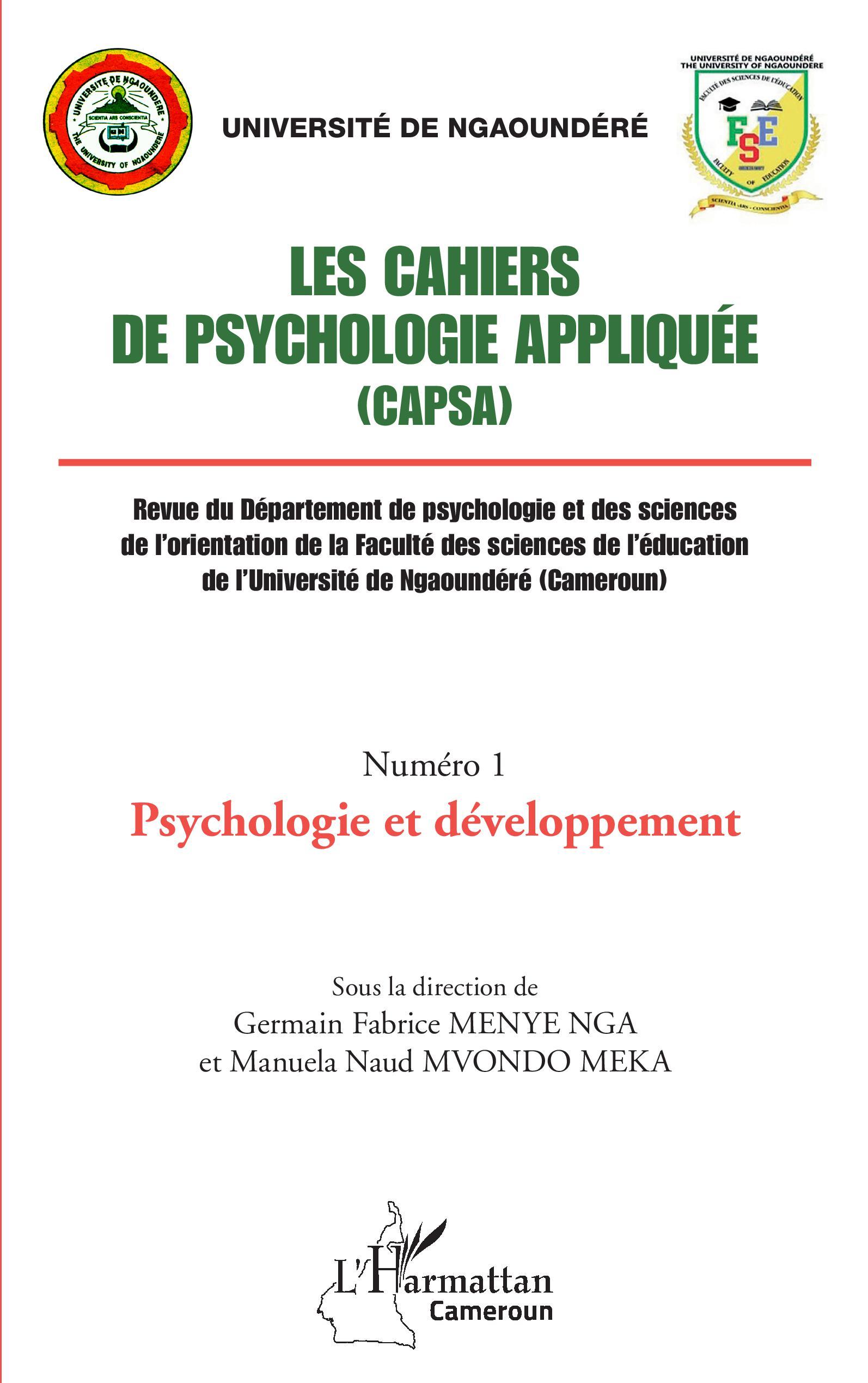 Les Cahiers de psychologie appliquée (CAPSA), Les Cahiers de psychologie appliquée (CAPSA) Numéro 1, Psychologie et développemen (9782343251479-front-cover)