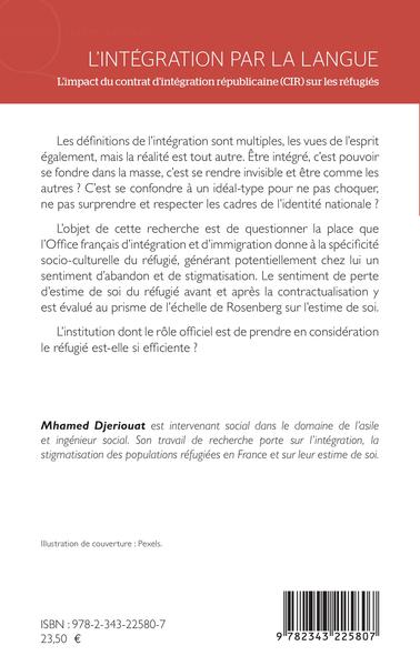 L'intégration par la langue, L'impact du contrat d'intégration républicaine (CIR) sur les réfugiés (9782343225807-back-cover)