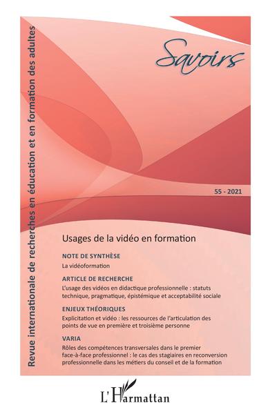 Savoirs, Usages de la vidéo en formation (9782343235813-front-cover)