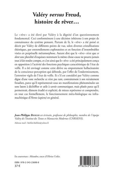 Valéry versus Freud, histoire de rêver... (9782343236988-back-cover)