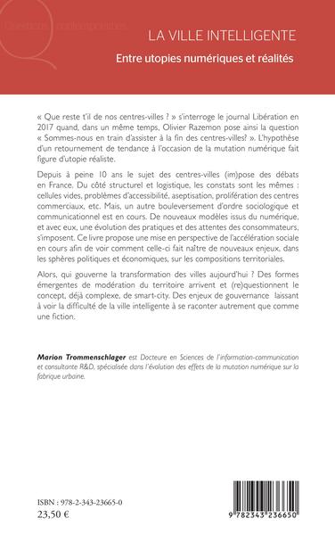 La ville intelligente, Entre utopies numériques et réalités (9782343236650-back-cover)