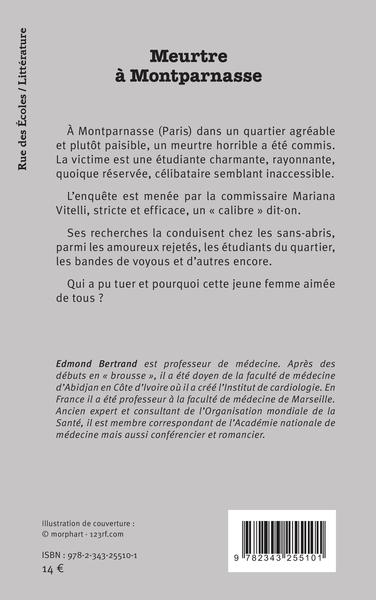 Meurtre à Montparnasse (9782343255101-back-cover)