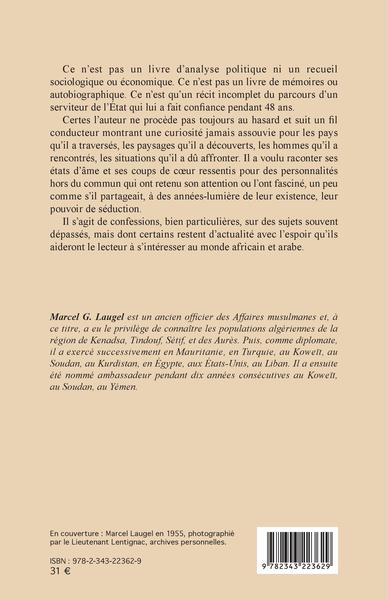 Méhariste et diplomate, Un parcours insolite (9782343223629-back-cover)