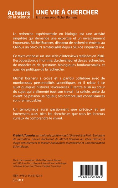 Une vie à chercher, Entretien avec Michel Bornens (9782343212234-back-cover)
