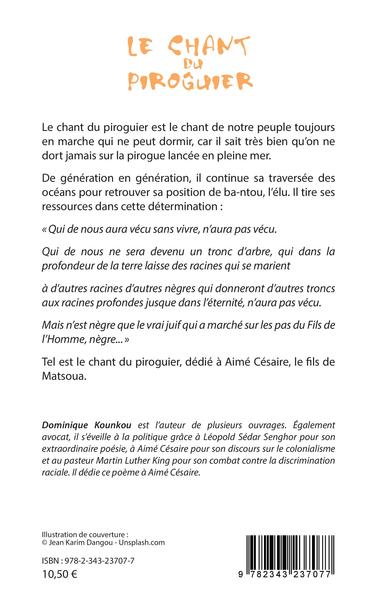 Le chant du piroguier (9782343237077-back-cover)