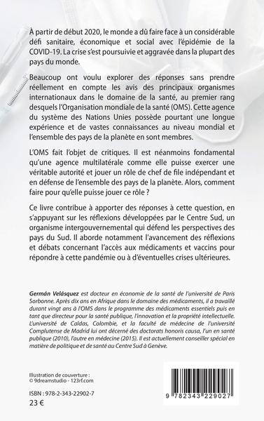 Vaccins, médicaments et brevets, La covid-19 et l'impératif d'une organisation internationale (9782343229027-back-cover)