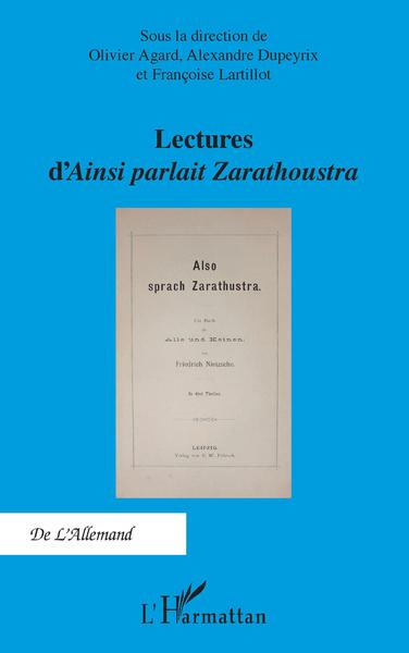Lectures d'Ainsi parlait Zarathoustra (9782343244396-front-cover)