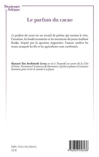 Le parfum du cacao (9782343256436-back-cover)